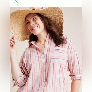 Gently used Anthropologie Mauve collared top. Size M